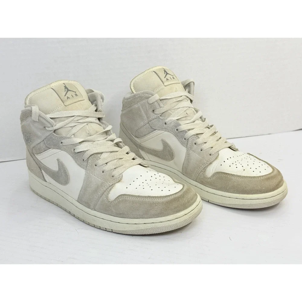 Nike Air Jordan 1 Mid Men Size 10 FQ7720-002 Neutral Grey Smoke Grey Shoes